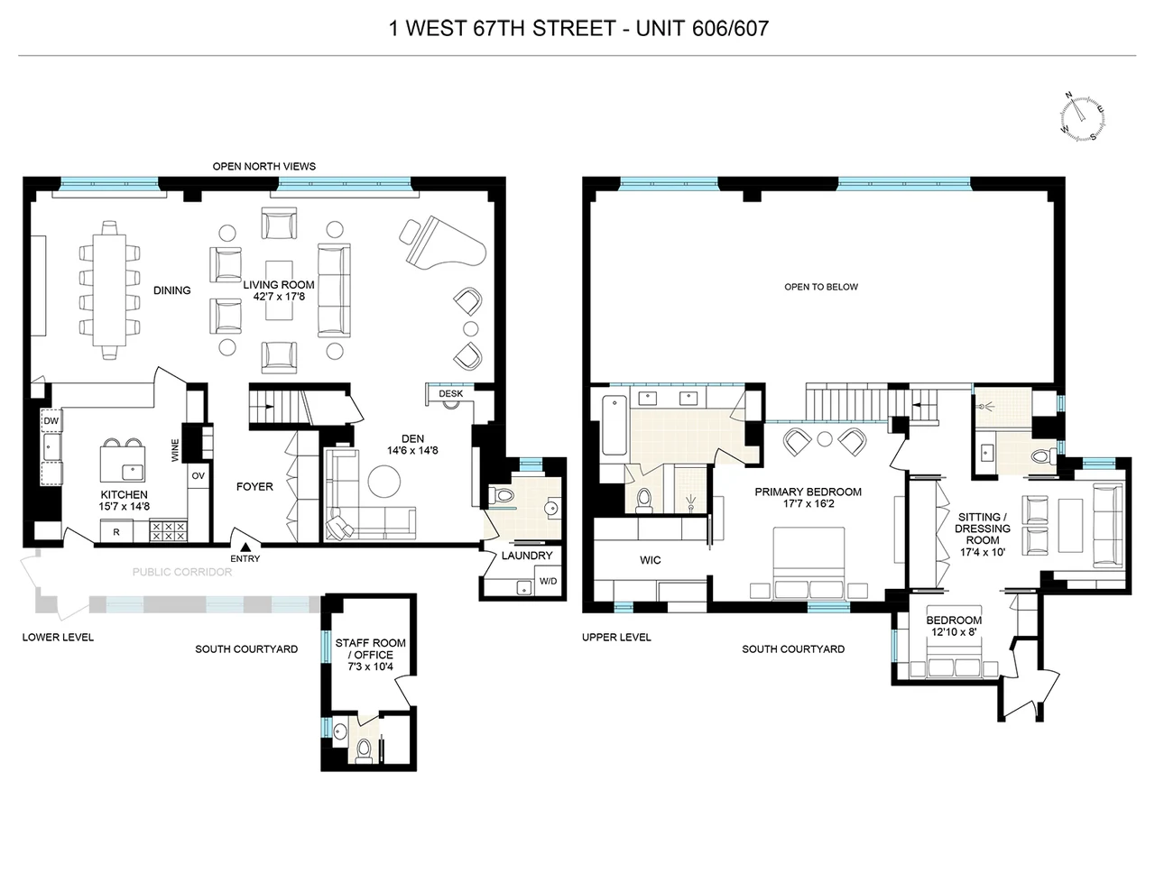1 West 67th Street, Residence 606/607 — floor plan 15