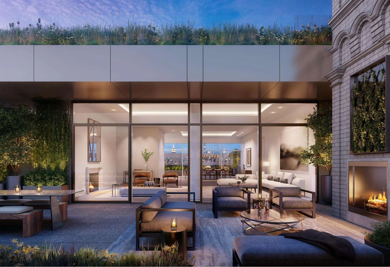 108 Leonard Street, Penthouse 15C — historical terrace visualization 2