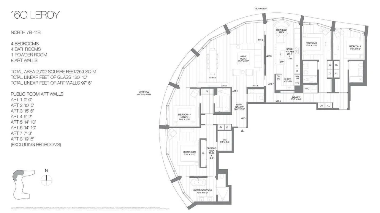160 Leroy Street, North 7B — floor plan 12