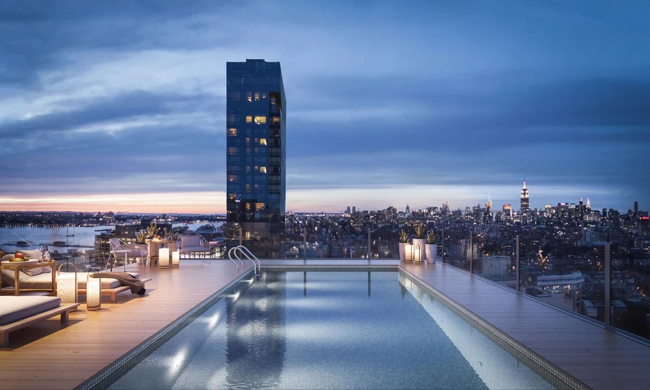 565 Broome Street, North Penthouse — rooftop pool visualization 4