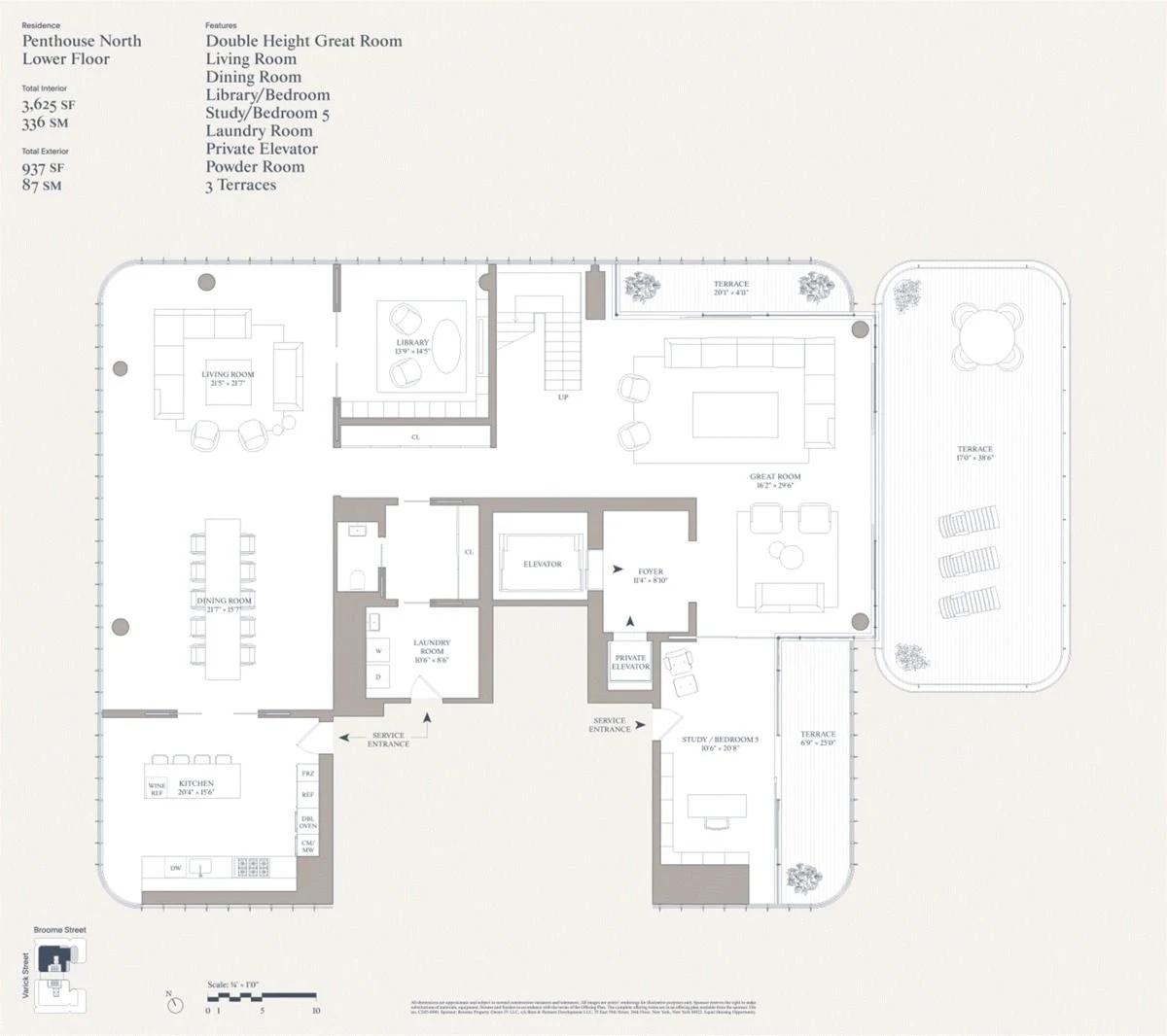 565 Broome Street, North Penthouse — floor plan 10