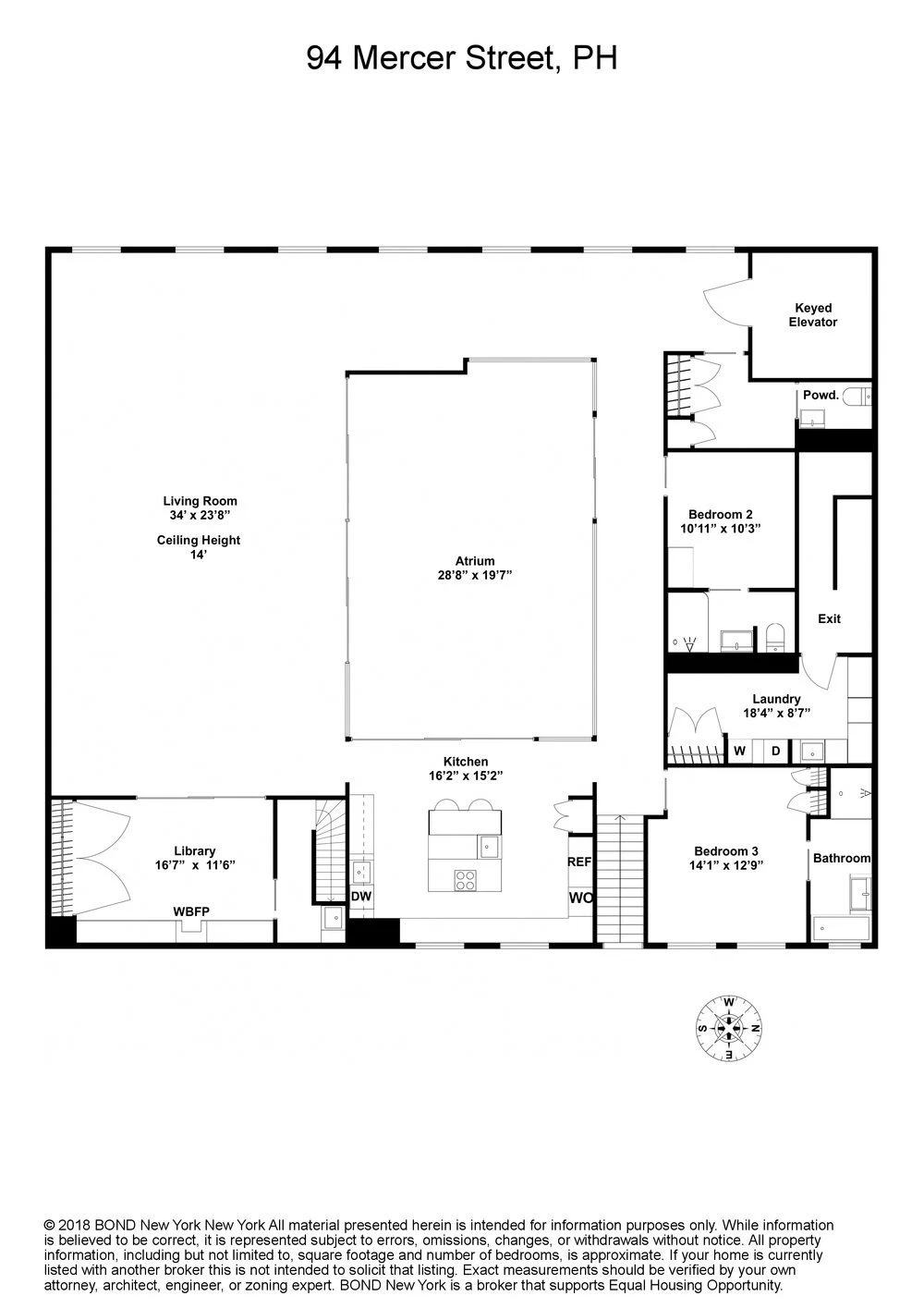 94 Mercer Street, Penthouse — floor plan 14